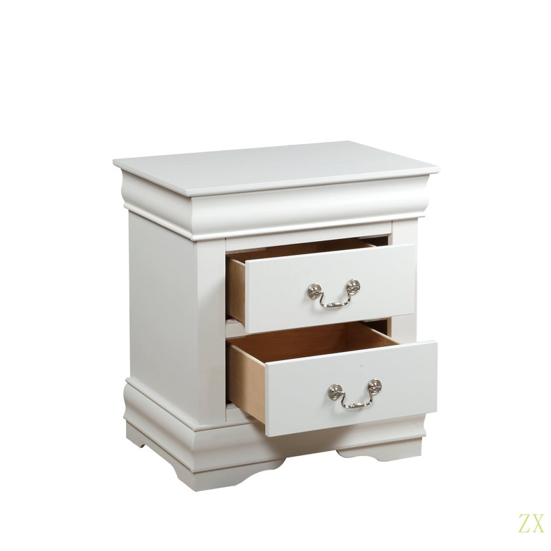 Table de chevet Louis Philippe, Blanc