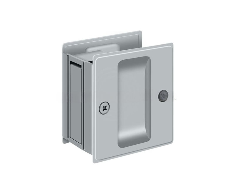 Serrure de poche Deltana SDP25U26D, 2-1 / 2 "x 2-3 / 4" passage en chrome brossé, Chrome brossé