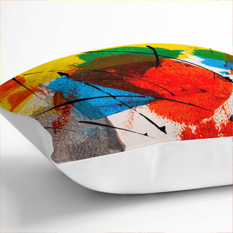 Abstract Square Throw Cushion, 55 x 55 cm, White