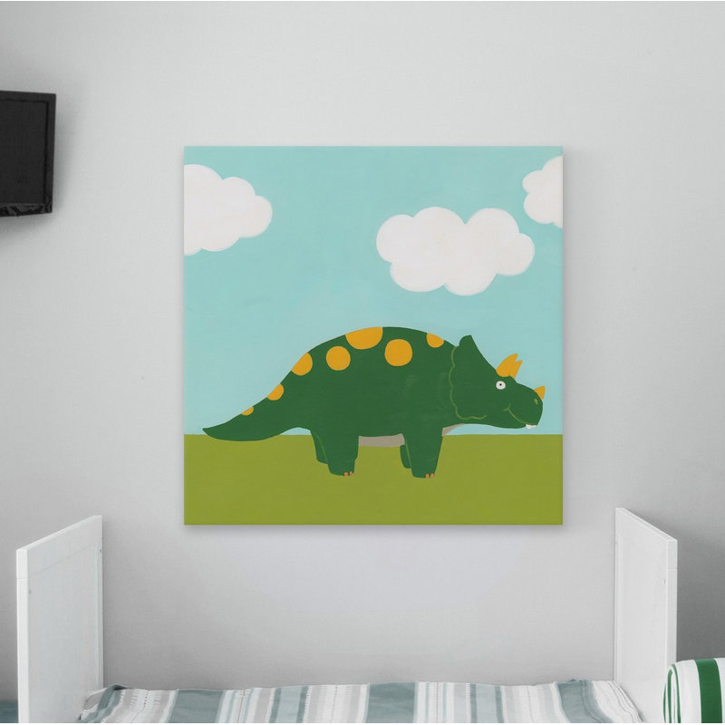 «Playtime Dino IV» par Pardo, reproduction sur toile tendue, H 32 po x l 32 po x P 1,5 po