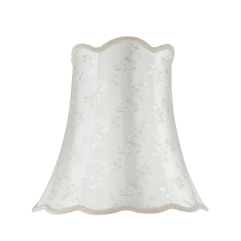 Abat-jour en tissu texturé jacquard H 15 po (araignée) en Ivoire