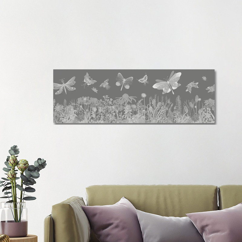 Flutterbies by Fab Funky - Wrapped Canvas Panoramic Gallery-Wrapped Canvas Giclée, 121.92 cm H x 40.64 cm W x 1.91 cm D