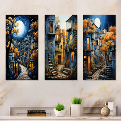 Mexican Art Landscape Oaxacan Odyssey - Mexican Art Canvas Wall Art Set Of 3