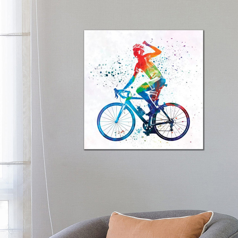 Woman Triathlon Cycling by Paul Rommer - Wrapped Canvas Painting, 66.04 cm H x 66.04 cm W