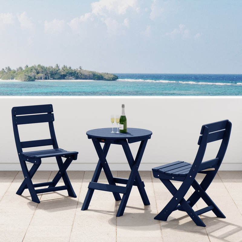 Laguna 3-Piece Folding Dining Set, Navy