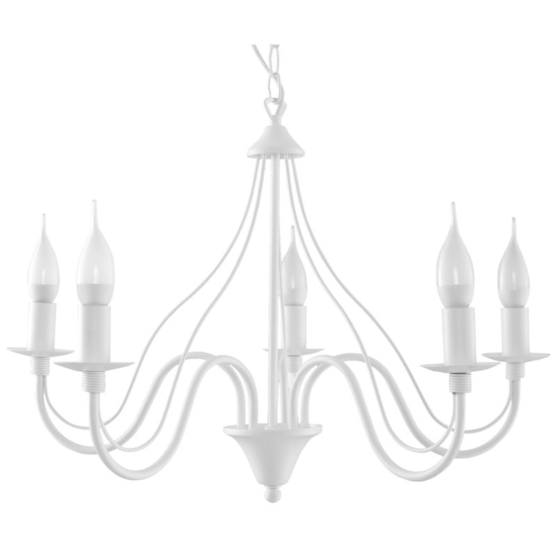 Elnora 5 - Light Candle Style Chandelier, White