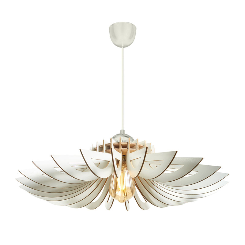 Lustre 2 lumières Johnnathon, H 6,3 po x l 26,8 po x P 26,8 po, Blanc
