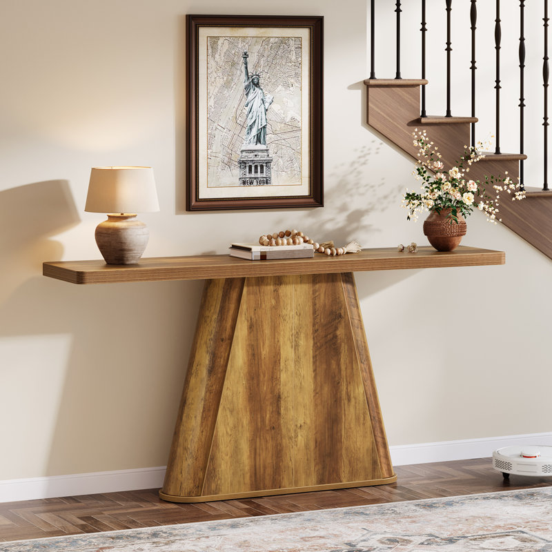63" Long Console Table for Entryway，Farmhouse Sofa Table Behind Couch