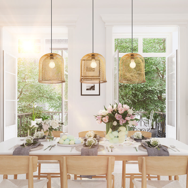 10.1"W Gold Bell-Shaped Pendant Light