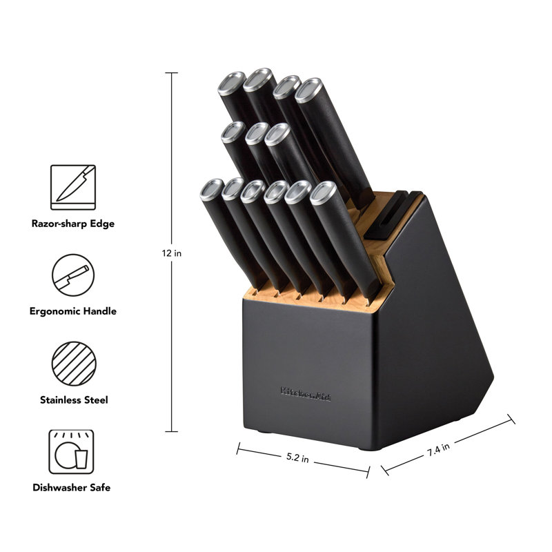 Kitchenaid Classic Two Tone Knife Block Set, 14 Piece - Thumbnail 5