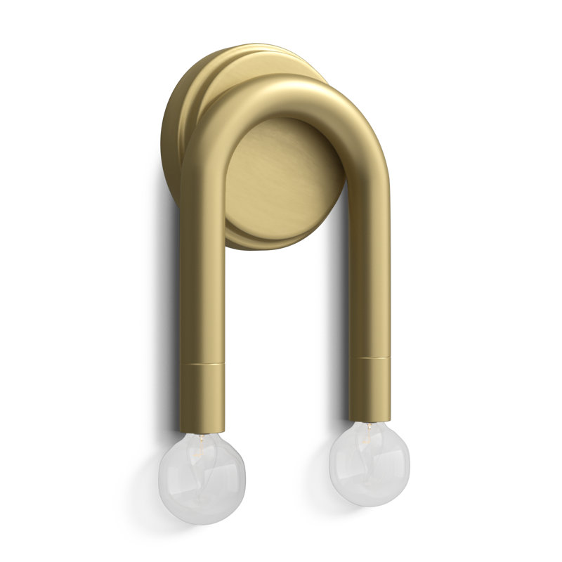 Yula 2-Light Wall Sconce In Natural Brass, Natural Brass