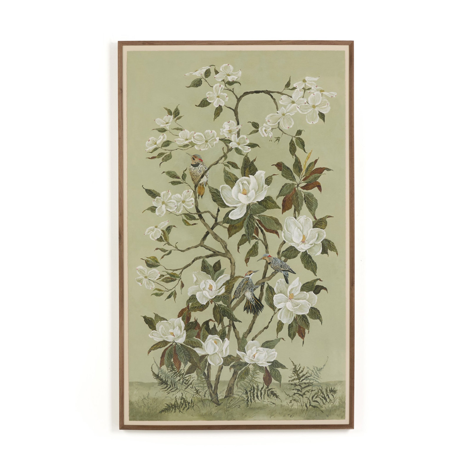 Green Chinoiserie by Laurel-Dawn Latshaw, 60" H x 36.5" W