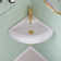 Deervalley DV-1V0222 18"X13'' White Triangle Ceramic Wall Mount Sink Modern Above Counter Porcelain Bathroom Small Corner Sink With Faucet Hole And Overflow