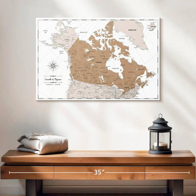 Carte personnalisée du Canada avec punaise brune