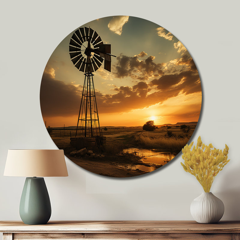 Texas Rustic Windmills - Architecture ronde, art en métal, H 36 po x l 36 po