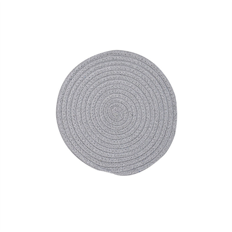 Ensemble de napperons tressés ronds 15 po 15 po, Gris clair