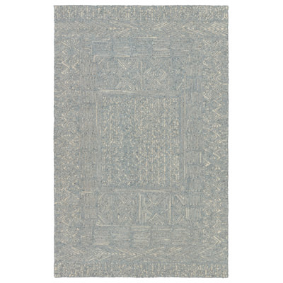 Geometric Area Rug in Blue/Cream