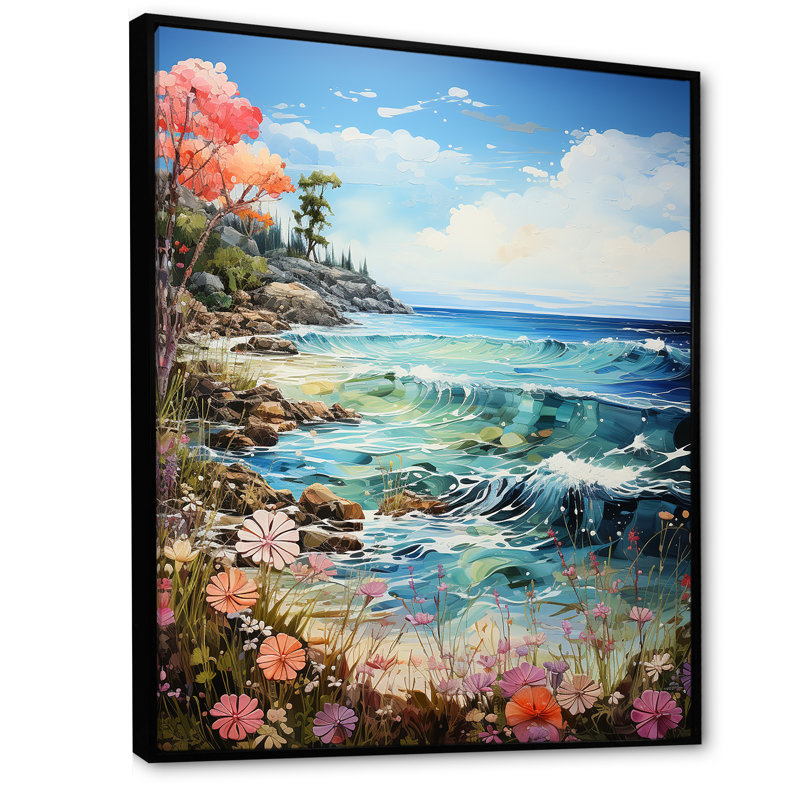 Whimsical Shores sur impression sur toile, Cadre flottant noir, H 20 po x l 12 po x P 1 po