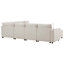 Canapé-lit modulaire coulissant 117 * 90 po avec panneau de table rabattable, lampe de lecture, ports de charge, repose-pieds de rangement, conception capitonnée, 6 coussins, combinaison surdimensionnée et libre, chenille-95417485