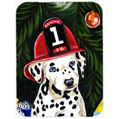 Caroline's Treasures Fire Fighter Christmas Dalmatian Glass Cutting Board