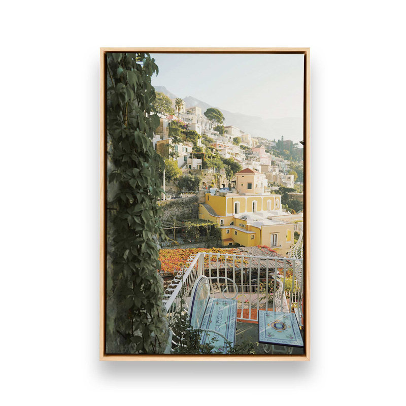 «Tranquil Terrace», reproduction sur toile, H 18,75 po x l 12,75 po x P 1,75 po, Cadre américain en érable flottant