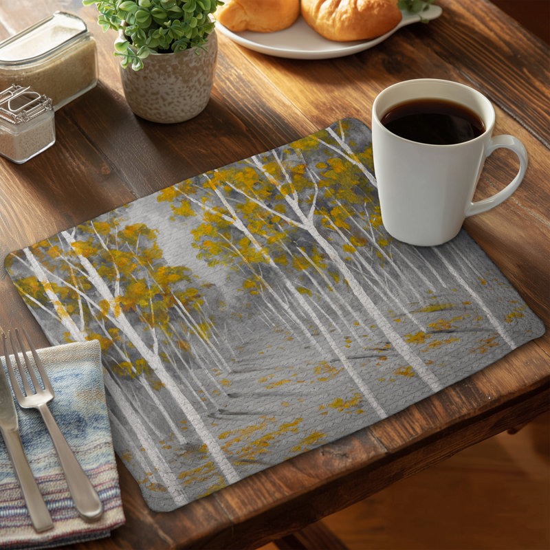 Birch Forest Gray Braided Polyester Placemat | Home Decor