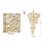 Transitional 25 Light Gold Aluminum Glass Chandelier