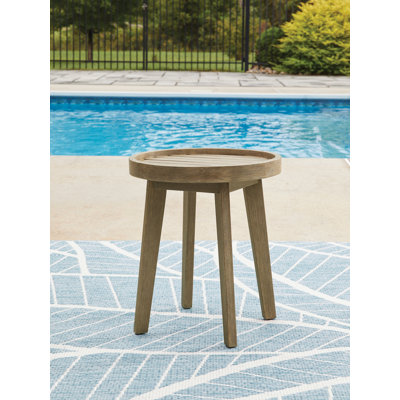 Demitrios Outdoor Round End Table