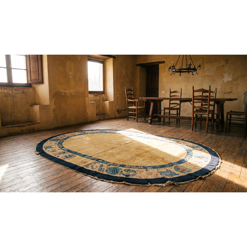 Antique Peking Chinese Allover Yellow 1900s Rug