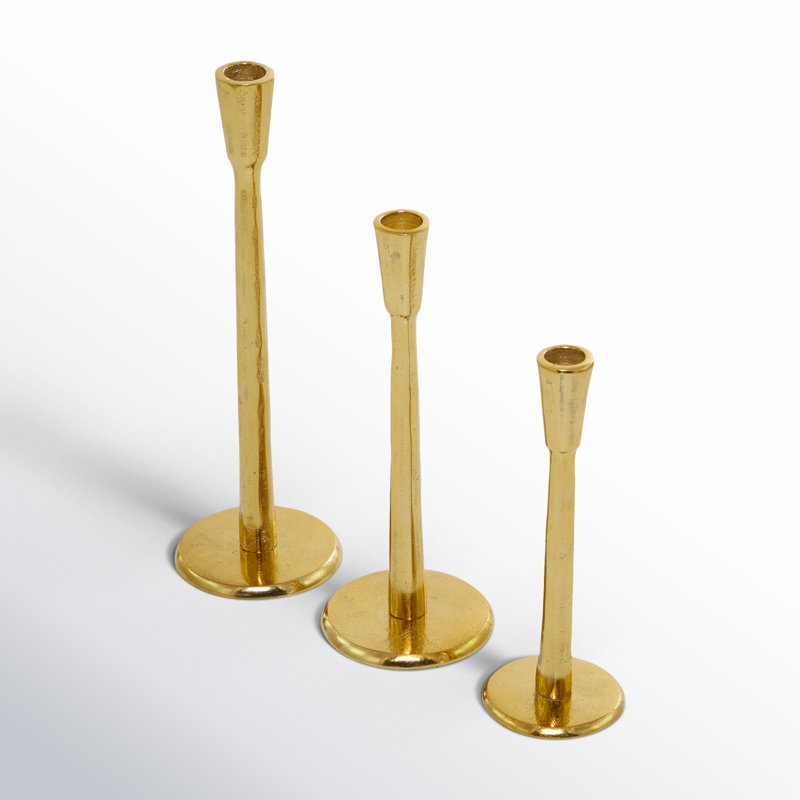 Aluminum Tabletop Candlestick, Gold