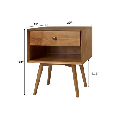 George Oliver Gertz Solid Wood Nightstand & Reviews | Wayfair