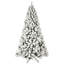 Arbre de Noël floqué pré-éclairé avec lumières blanches chaudes, pointes en PVC, fil mémoire dépliable automatiquement, support facile à assembler et support en métal stable - décor des Fêtes enneigé-1220448022