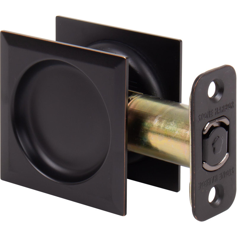 Serrure de porte carrée Contemporary, Bronze rétro