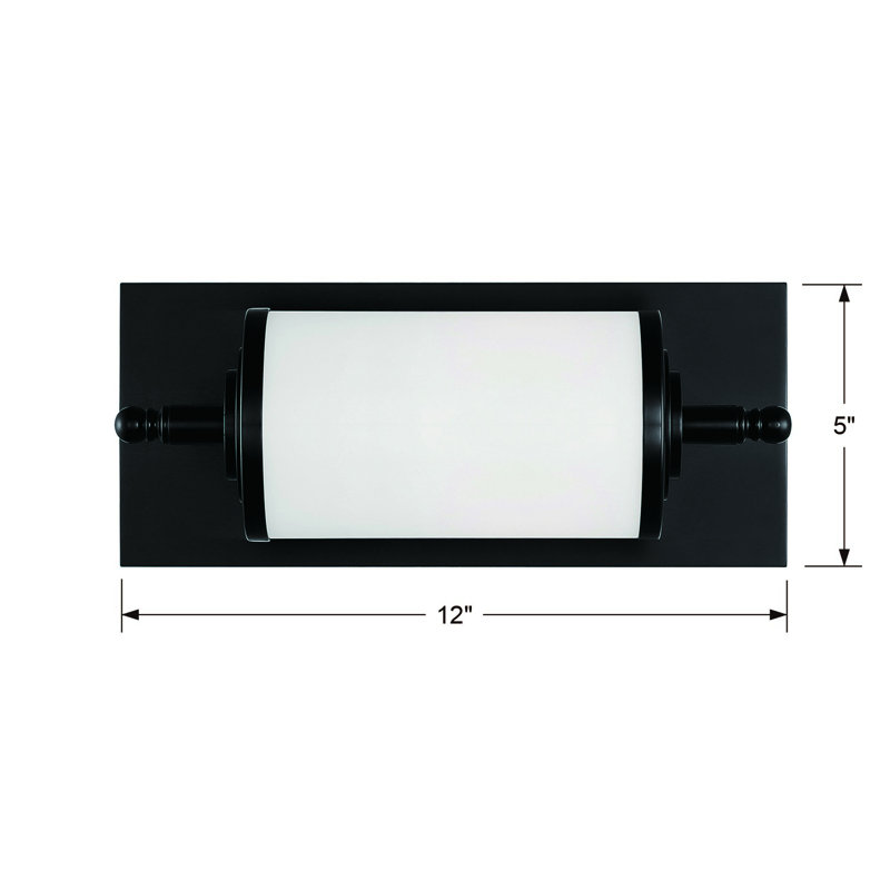 Plafonnier encastré 1 lumière Locklear, Noir, H 5 po x l 12 po x P 6 po