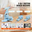 3 boutons en 1, 1 / 1,25 / 2,28 pouces (25/32 / 58mm), 300 pièces de boutons, machine à boutons avec livre de panda magique, trousse de poinçonnage ergonomique pour les enfants, bleu