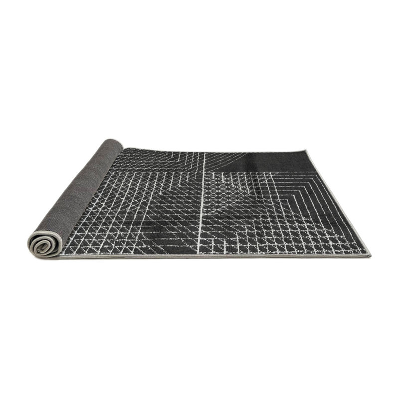 Tapis oriental gris tissé à la machine Caelahn, Rond 3 pi