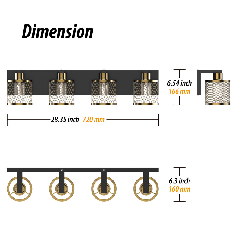 Éclairage pour meuble-lavabo Koch Modern E26, Bronze brossé
