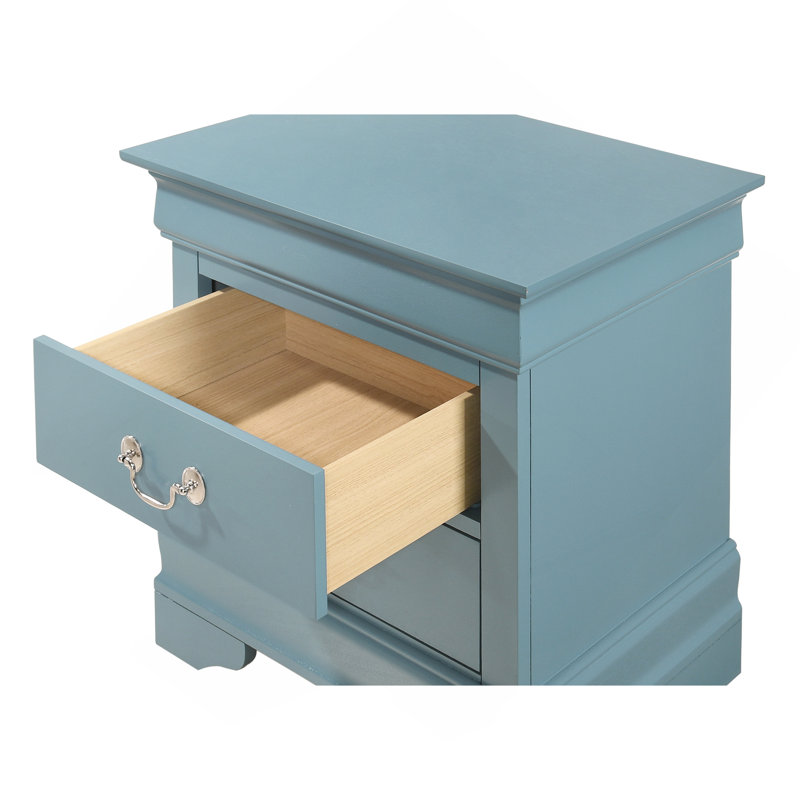 Table de chevet compacte sarcelle traditionnelle, Sarcelle