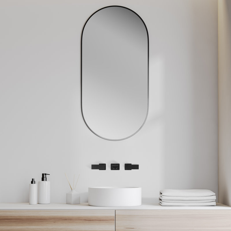Wall Mounted Bathroom Faucet with Drain Assembly, Matte Black