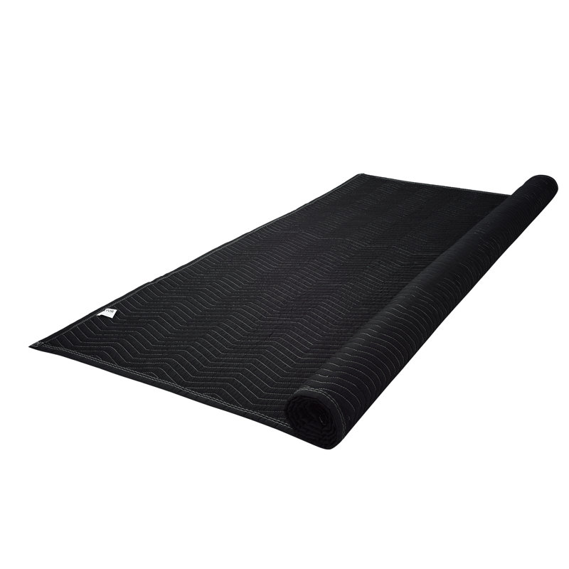 Extra Large Black Polyester Sound Dampening Blanket with Grommets