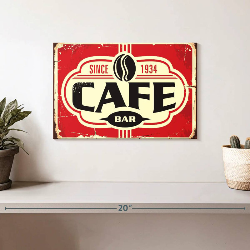 Classic Coffee Bar Wall Sign, 8" H x 12" W