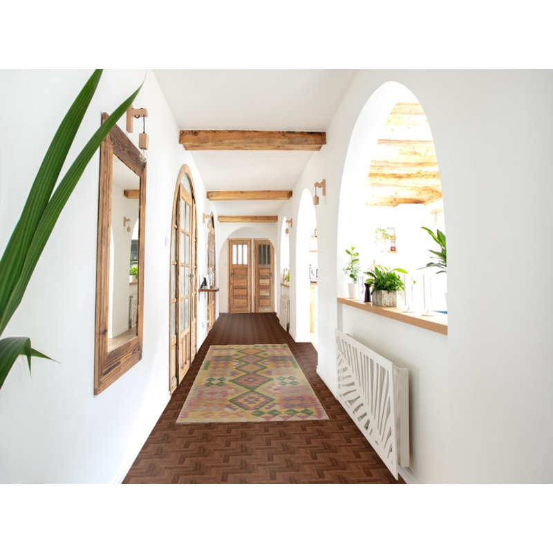 Tapis de couloir oriental coloré Kilim 3 x 10