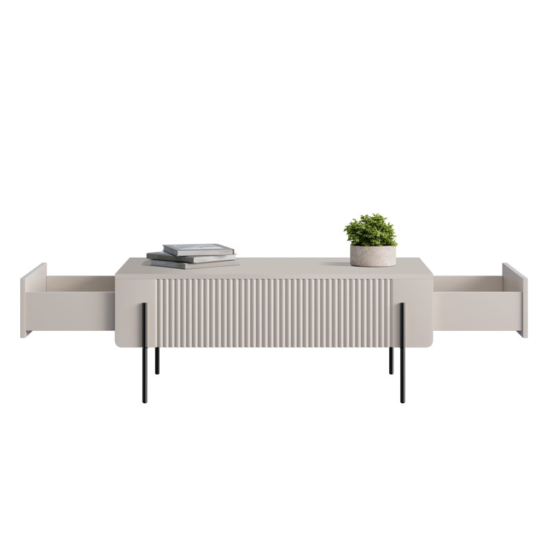 Otterburn Coffee Table with Storage, Cashmere/Black, Cashmere