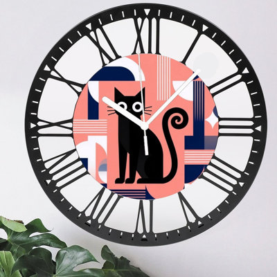 Horloge murale ronde en fer 10 po avec mouvement à quartz silencieux, chiffres romains, impression UV