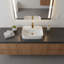 Lavabo à poser rectangulaire blanc en céramique (certifié Cupc)