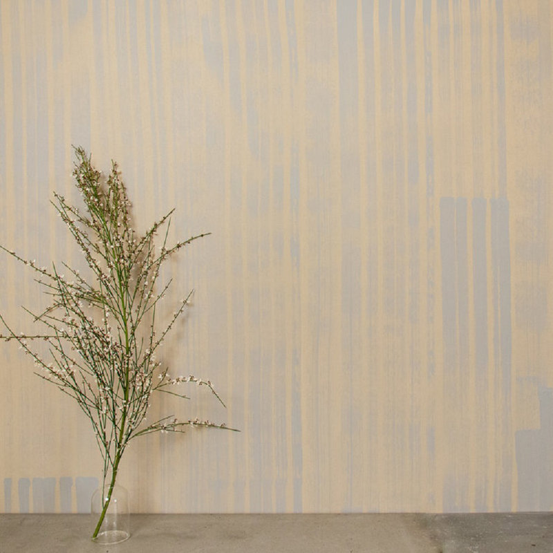 Armonía Striped Wallpaper, 26" W x 108" L, Soft Gray/Matte White