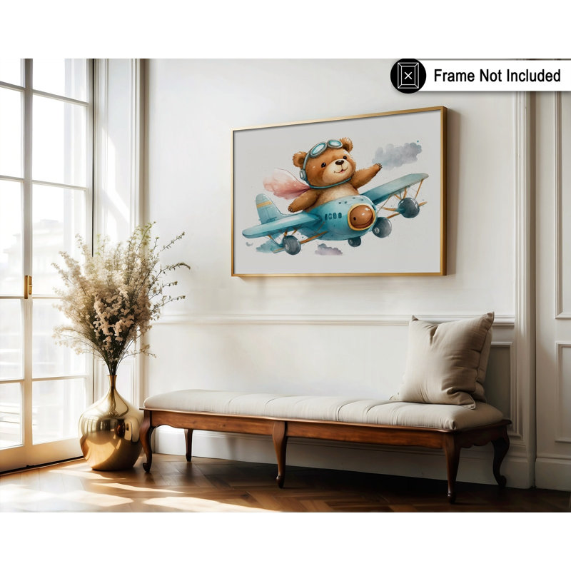 Teddy Bear Pilot No2, Unframed, Poster, 11"H x 14"W