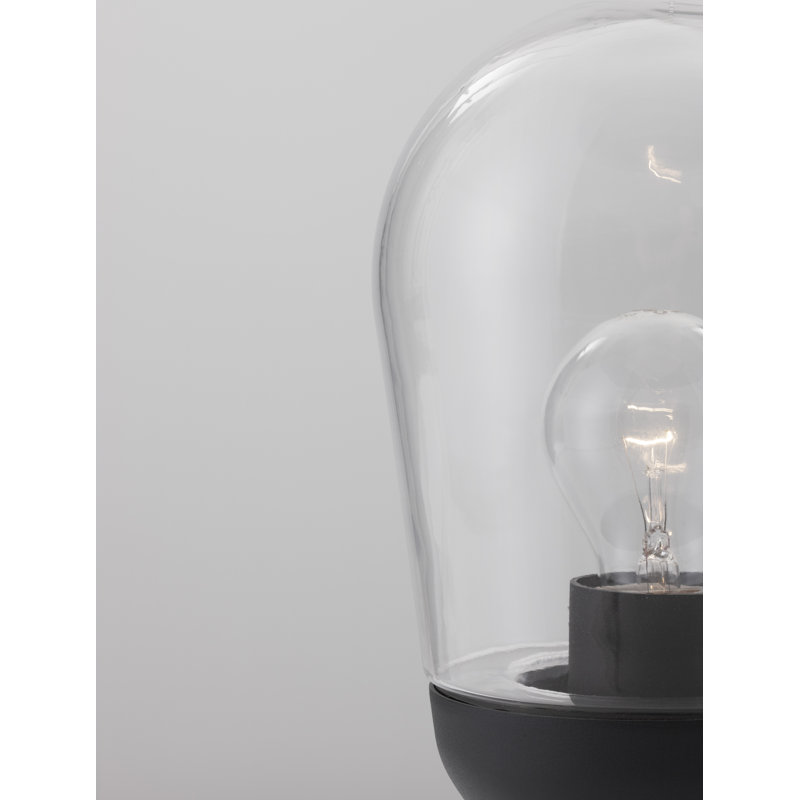 Dark Grey Metal Bollard Light, 37cm H x 15cm W x 15cm D