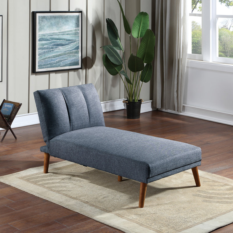Chaise longue rembourrée Genoveffa, Mélange de polyester bleu marine