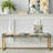 Floral Upholstered Gold Bench-130008545